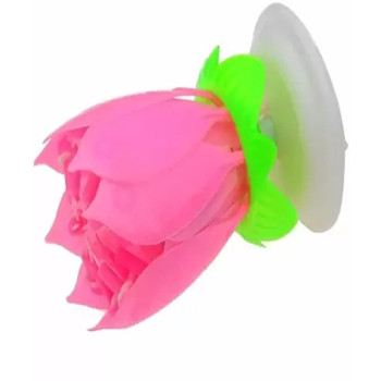 Rotating Lotus Flower Musical Candle 6 x 11Centimeter