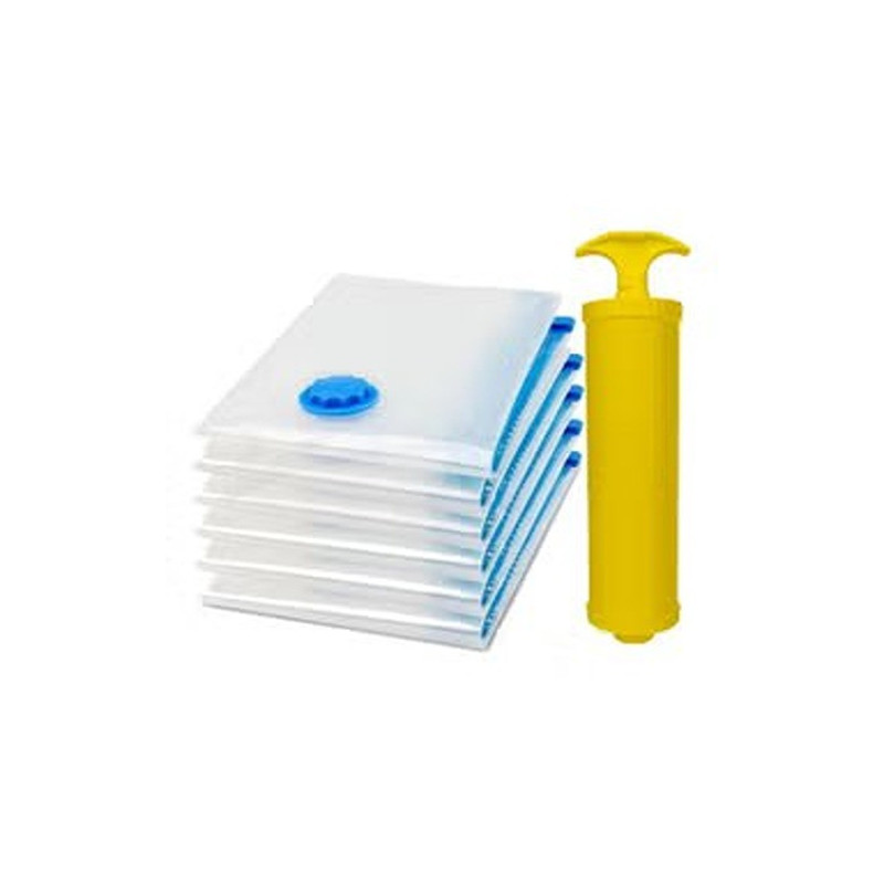 6-Piece Vacuum Storage Bag With Suction Pump Multicolour 70 x 100cm