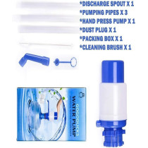 Water Bottles Pump Blue Manual Hand Pressure Drinking Fountain Pressure Pump Water Press Pump With An Extra Short Tube And Cap Fits Most 2-6 Multicolour