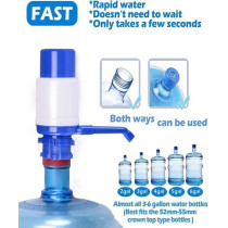 Water Bottles Pump Blue Manual Hand Pressure Drinking Fountain Pressure Pump Water Press Pump With An Extra Short Tube And Cap Fits Most 2-6 Multicolour