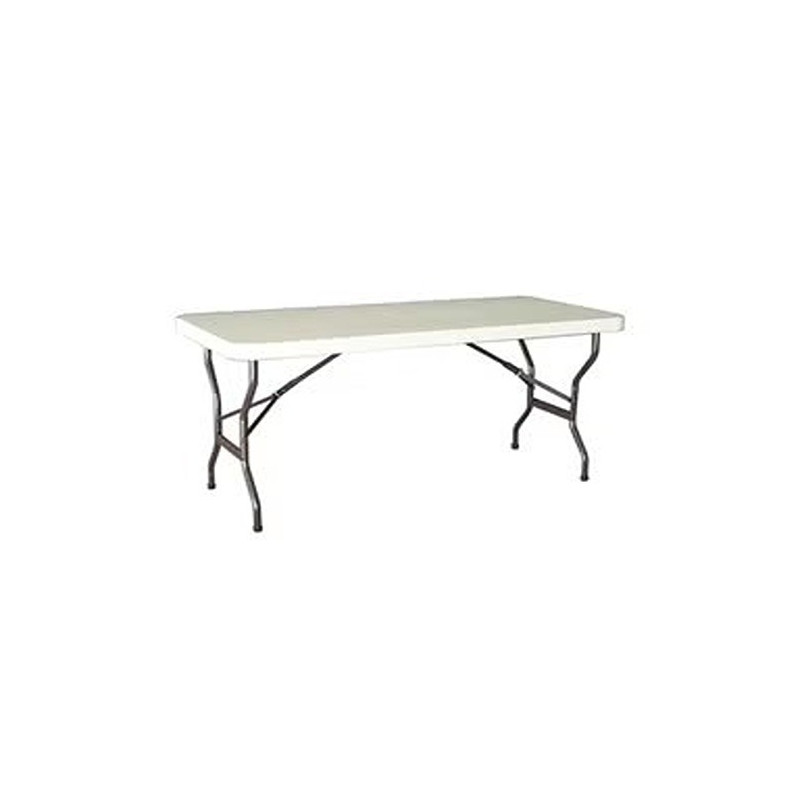 Oztrail Foldable Blow Mould Table White 182 x 76 x 5Centimeter