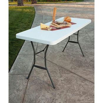 Oztrail Foldable Blow Mould Table White 182 x 76 x 5Centimeter