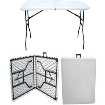 Oztrail Foldable Blow Mould Table White 182 x 76 x 5Centimeter