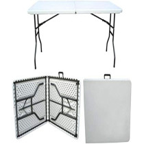 Oztrail Foldable Blow Mould Table White 182 x 76 x 5Centimeter