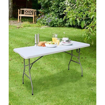 Oztrail Foldable Blow Mould Table White 182 x 76 x 5Centimeter