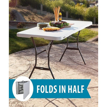 Oztrail Foldable Blow Mould Table White 182 x 76 x 5Centimeter