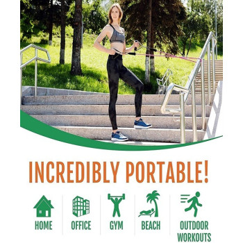 Latex Resistance Bands Fitness Exercise Tube Rope Set Yoga Abs P90X Workout H8329