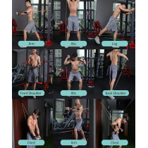Latex Resistance Bands Fitness Exercise Tube Rope Set Yoga Abs P90X Workout H8329