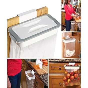 Abs Hanging Trash Bag Holder White/Grey