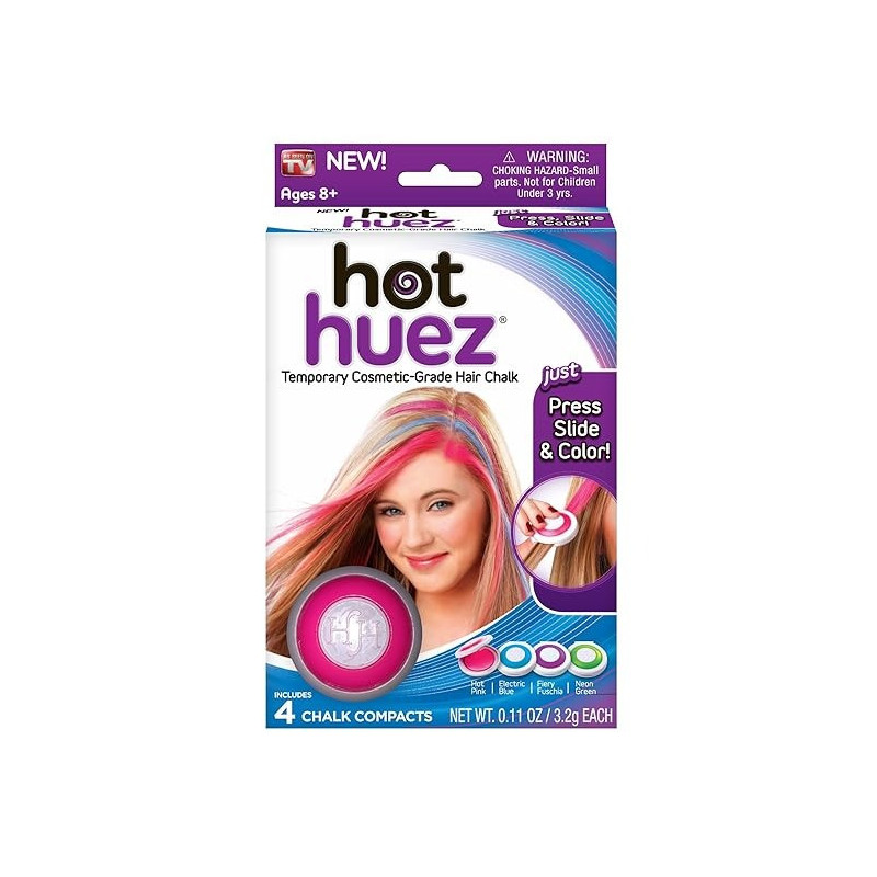 As Seen On Tv Hot Huez Temporary Hair Chalk Kit Multicolour 7.9 x 5.9 x 0.8cm