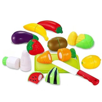 Portable Lightweight Compact Sturdy And Durable Pretend Fruit Vegetable Cutting Toy Play Set