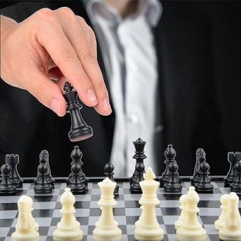 Magnetic Foldable Bac Kgammon Checkers Chess Set