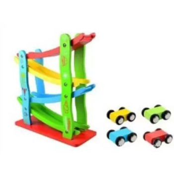 Wooden Speed Chute Car Vehicles Vibrant Colors In Sturdy Durable Material