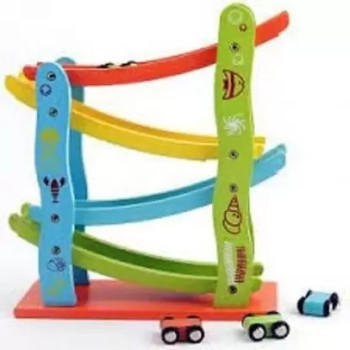 Wooden Speed Chute Car Vehicles Vibrant Colors In Sturdy Durable Material