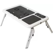 Portable Laptop Desk With Cooling Fan, White/Black