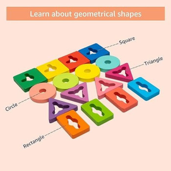 Sharpdo Wooden Geometric Shape Sorting Puzzle Board 10 x 10 x 10Centimeter