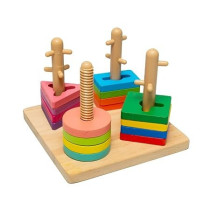 Sharpdo Wooden Geometric Shape Sorting Puzzle Board 10 x 10 x 10Centimeter