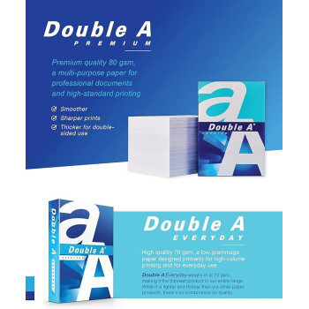 Double A Premium A4 80gsm Copier Paper Ream-White (500 Sheets)