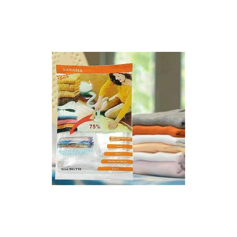 Vacuum Seal Storage Compressed Bag, Clear/Blue Colour