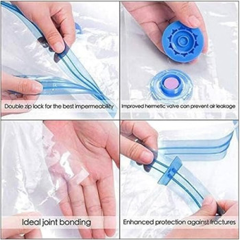 Vacuum Seal Storage Compressed Bag, Clear/Blue Colour
