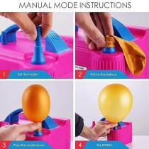 Electric Balloon Blower Air Pump Pink/Blue Colour