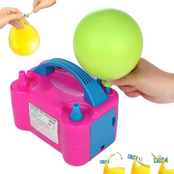 Electric Balloon Blower Air Pump Pink/Blue Colour