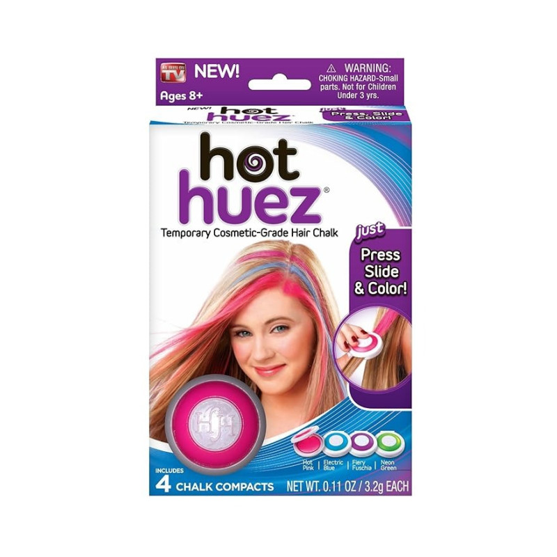 Hot Huez 4-Piece Temporary Hair Chalk Set Multicolour