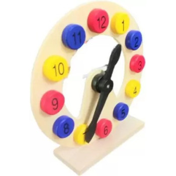 Alostoura Wooden Digital Clock Toy 20.5 x 20.8 x 7Centimeter