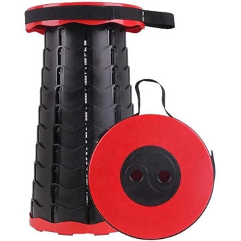Retractable Telescopic Portable Stool Black/Red
