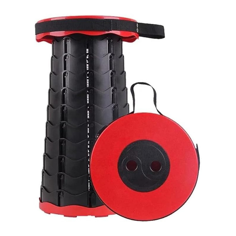 Retractable Telescopic Portable Stool Black/Red