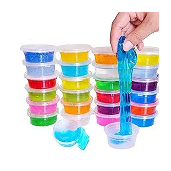 Box Of 12 Soft Slime Toy Magic Colorful Clay