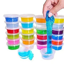 Box Of 12 Soft Slime Toy Magic Colorful Clay