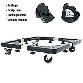 Multifunctional Movable Washing Machine And Refrigerator Stand Black