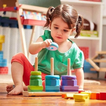 Melissa And Doug Geometric Stacker Toddler Toy