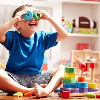 Melissa And Doug Geometric Stacker Toddler Toy