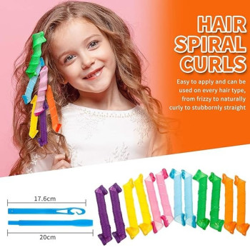 20-Piece Magic Curler Set Pink/Green/Blue Colour
