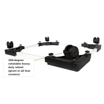 Refrigerator And Washing Machine Moveable Stand, Silver/Black, 700 x 700Mm