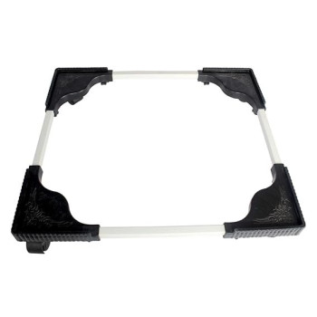 Refrigerator And Washing Machine Moveable Stand, Silver/Black, 700 x 700Mm