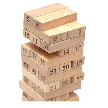 Funblast 51-Piece Wooden Tower Stacking Blocks