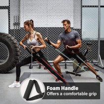 11-Piece Fitness Resistance Band With Door Anchor And Ankle Straps Set