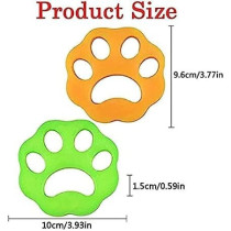 2-Piece Pet Fur Hair Catcher Laundry Cleaning Kit Green/Orange Colour 11 x 11 x 2cm