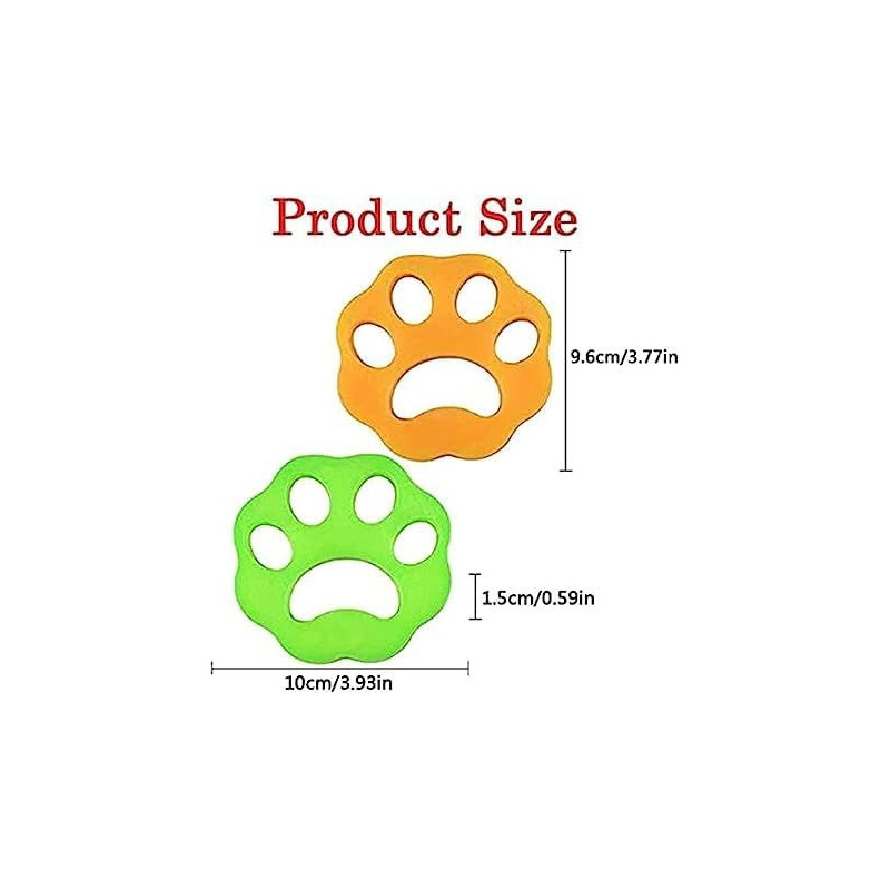 2-Piece Pet Fur Hair Catcher Laundry Cleaning Kit Green/Orange Colour 11 x 11 x 2cm