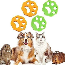 2-Piece Pet Fur Hair Catcher Laundry Cleaning Kit Green/Orange Colour 11 x 11 x 2cm