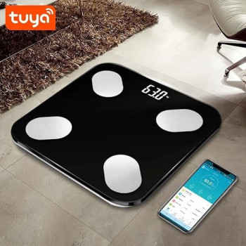 Smart Bluetooth Weight And Body Fat Measurement Health Scale Black/White 29.50 x 29.50 x 5cm