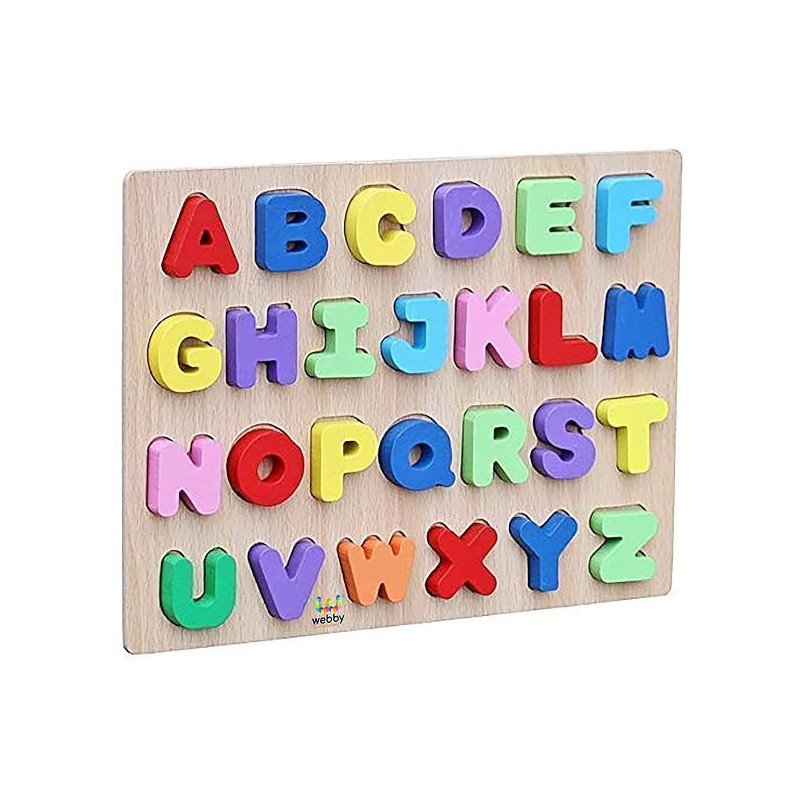 Webby Wooden Alphabets Learning Toy