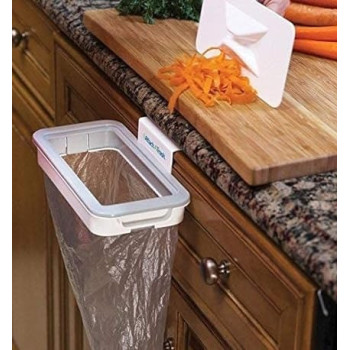 Kitchen Tools Garbage Bag Holder Cupboard Door Back Trash Rack Storage Kitchen Garbage Rubbish Bag Cabinet Hanging Trash Rack Kitchen Orgnizer Multicolour