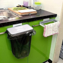 Kitchen Tools Garbage Bag Holder Cupboard Door Back Trash Rack Storage Kitchen Garbage Rubbish Bag Cabinet Hanging Trash Rack Kitchen Orgnizer Multicolour