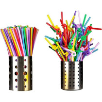 100-Piece Disposable Bendy Party Drinking Straw Set