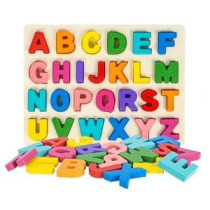 Candywood 26-Piece Wooden Alphabetical Early Education Learning Game Toy Set For Kids 30.48 x 30.48 x 2.54cm