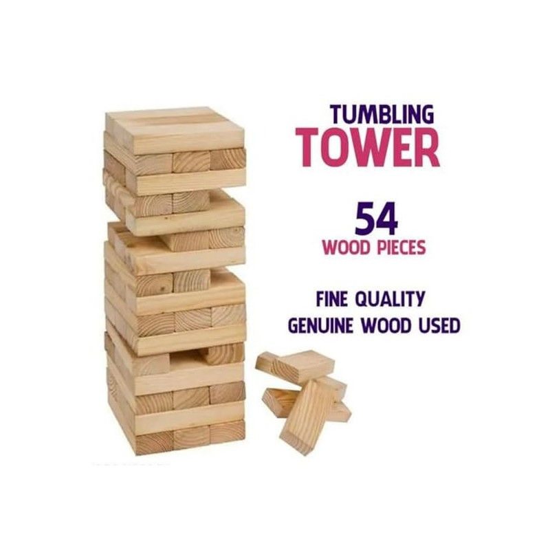 54-Piece Wooden Tower Blocks Sets 3+ Years